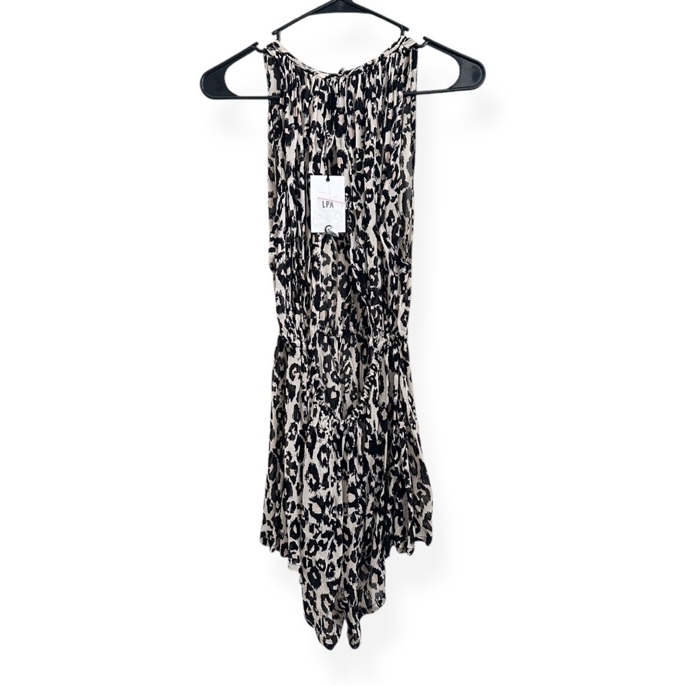 NWT LPA Lala Leopard Print Sleeveless Romper in Astrid Leo Mini Shorts Romper XS - Picture 5 of 8